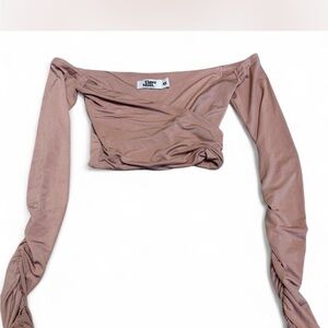 Pink Satin Off-Shoulder Top Tiger Mist